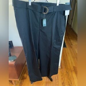 NWT Ralph Lauren Black Wide Leg Cropped Pants